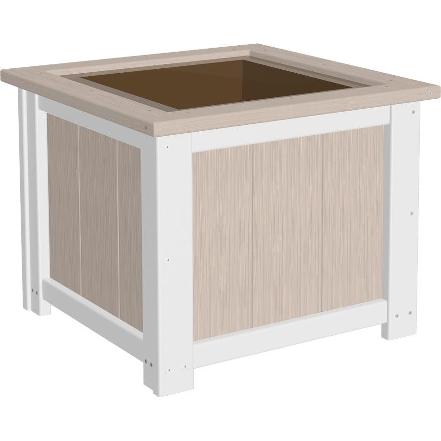 LCP24SPBIW-LuxCraft-24" Square Planter-Birch White-Pangaea Patio