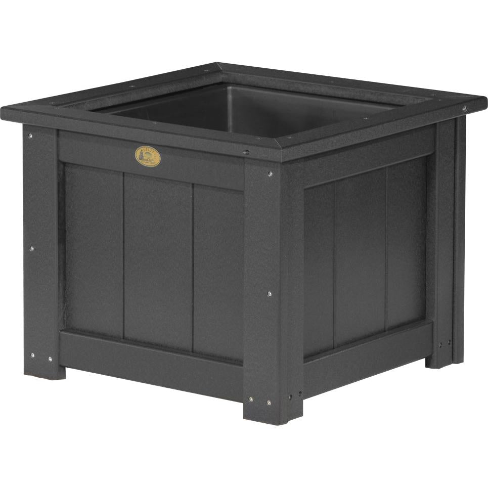 LCP24SPBK-LuxCraft-24" Square Planter-Black-Pangaea Patio