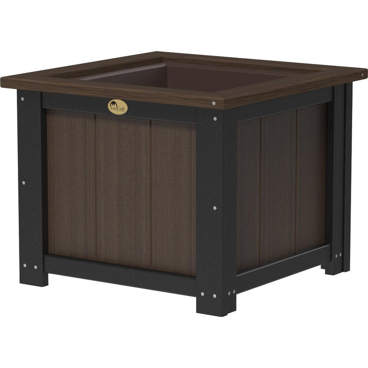LCP24SPBZWB-LuxCraft-24" Square Planter-Coastal Gray Black-Pangaea Patio