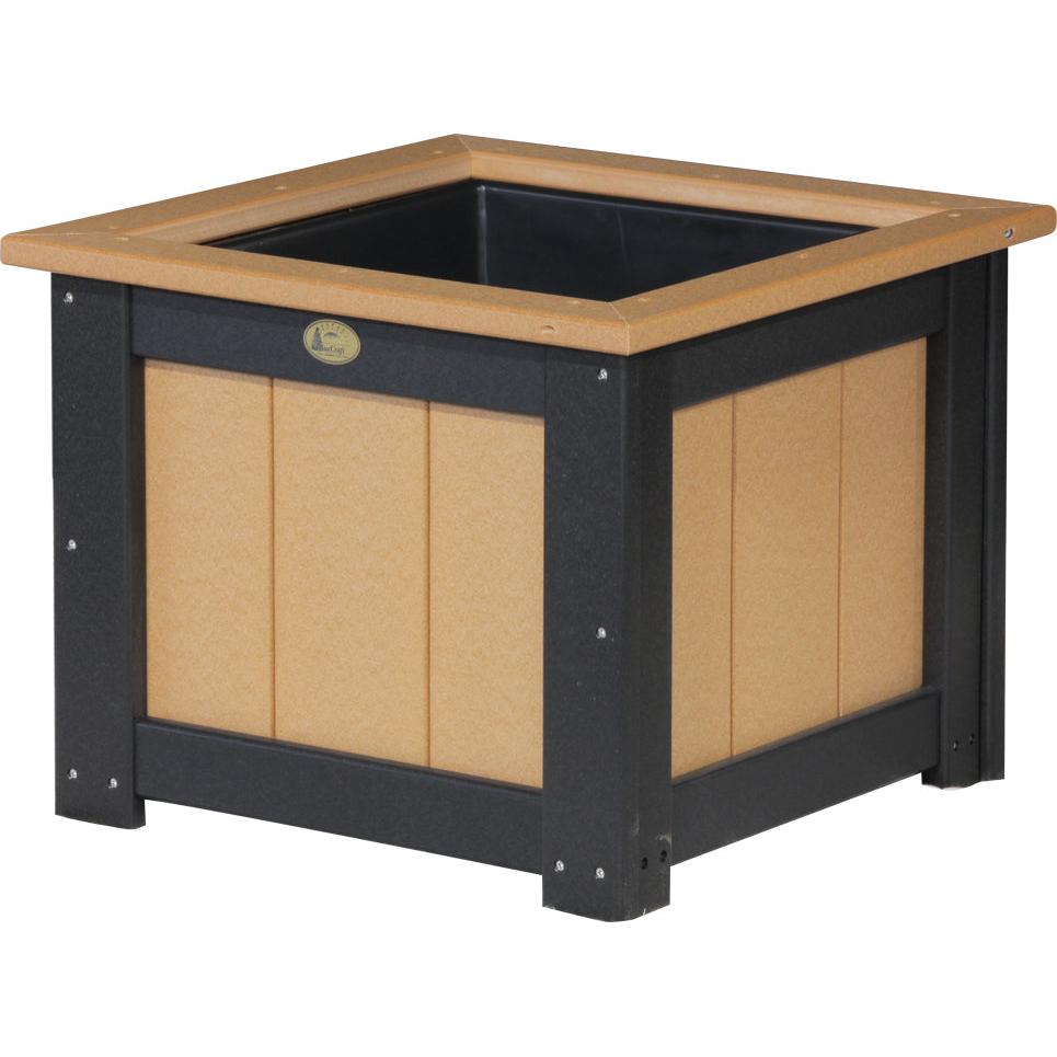 LCP24SPCB-LuxCraft-24" Square Planter-Cedar Black-Pangaea Patio
