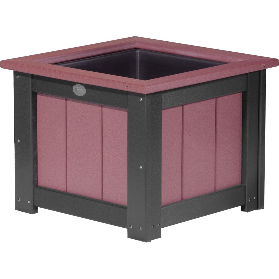 LCP24SPCHB-LuxCraft-24" Square Planter-Cherrywood Black-Pangaea Patio