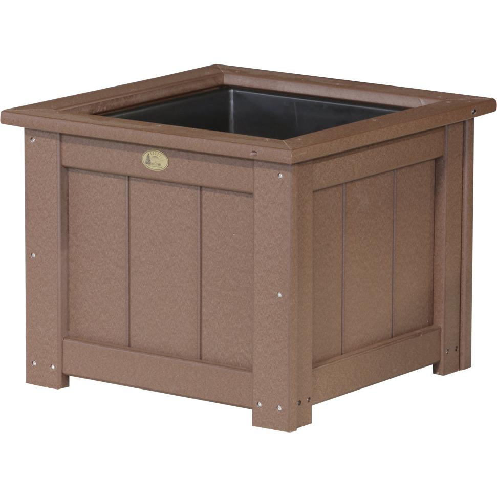LCP24SPCBR-LuxCraft-24" Square Planter-Chestnut Brown-Pangaea Patio