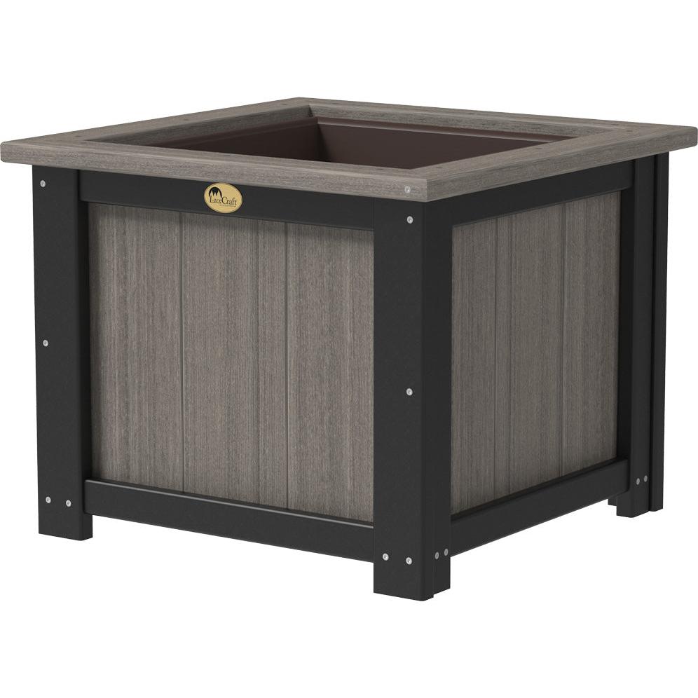 LCP24SPCGB-LuxCraft-24" Square Planter-Coastal Gray-Pangaea Patio