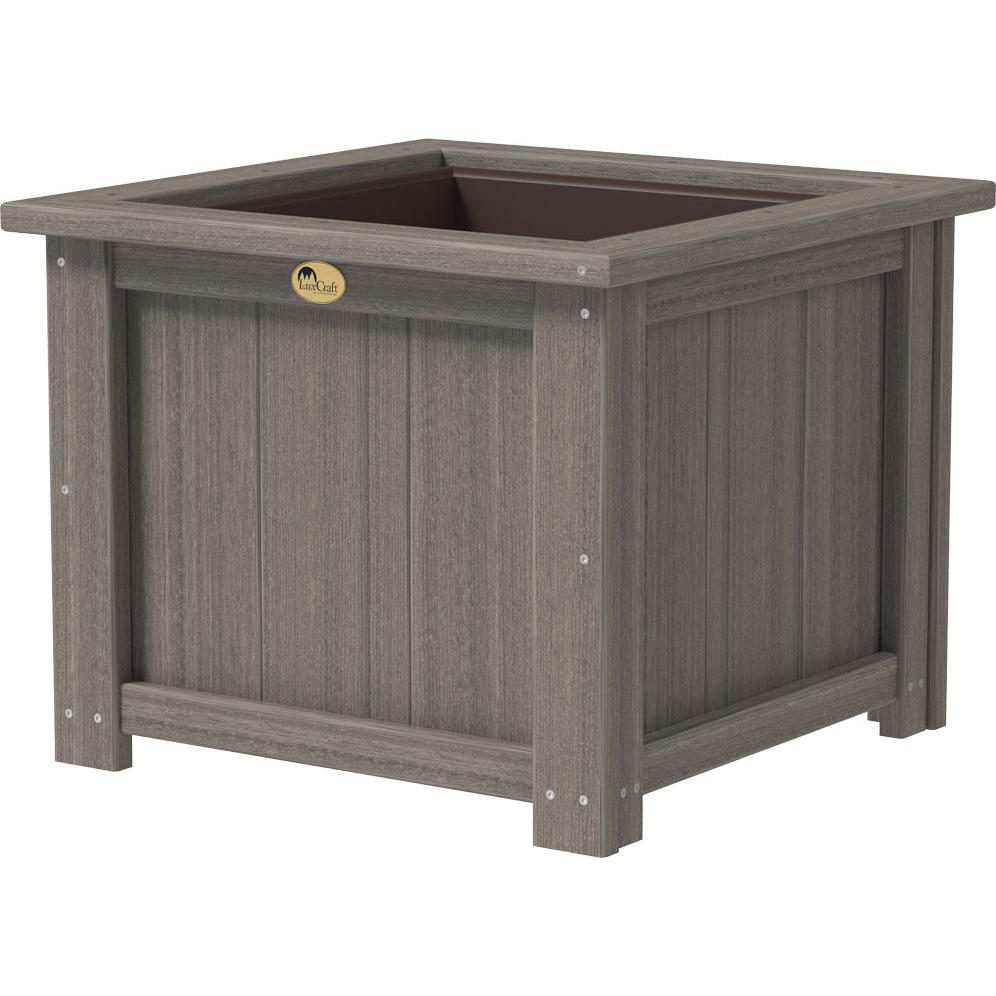 LCP24SPCG-LuxCraft-24" Square Planter-Brazilian Walnut Black-Pangaea Patio