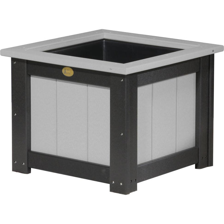 LCP24SPDGB-LuxCraft-24" Square Planter-Dove Gray Black-Pangaea Patio