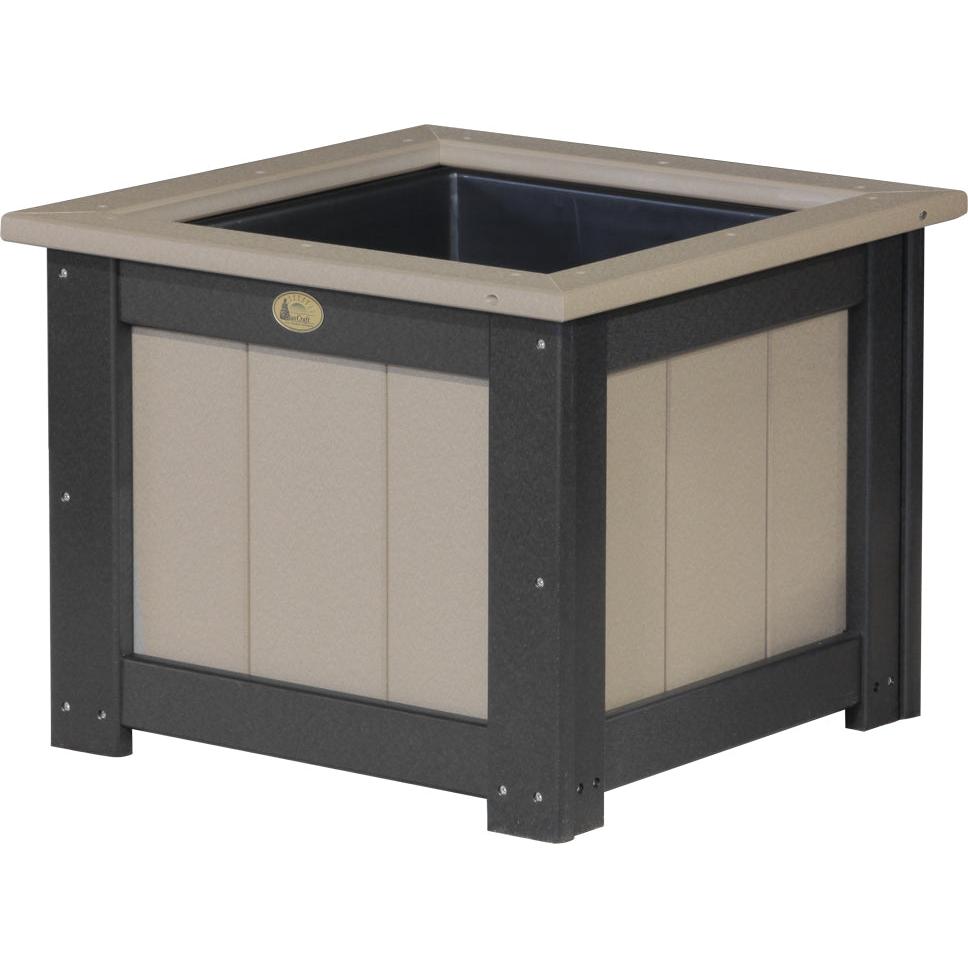 LCP24SPWWB-LuxCraft-24" Square Planter-Weatherwood Black-Pangaea Patio