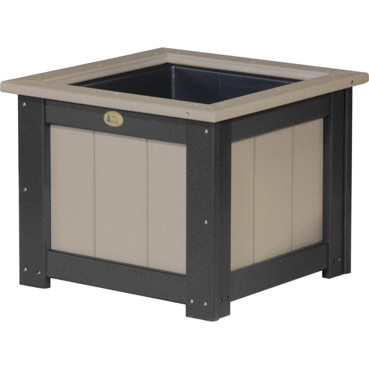 LCP24SPWWB-LuxCraft-24" Square Planter-Weatherwood Black-Pangaea Patio