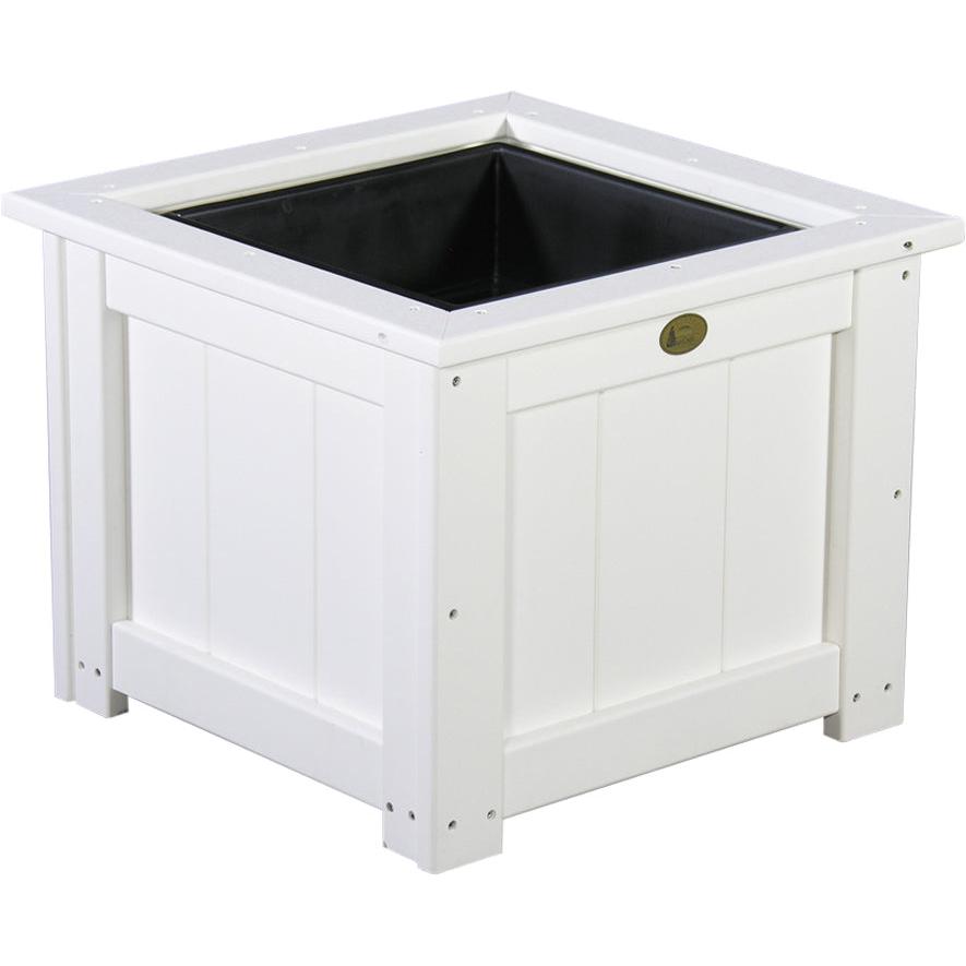 LCP24SPW-LuxCraft-24" Square Planter-White-Pangaea Patio