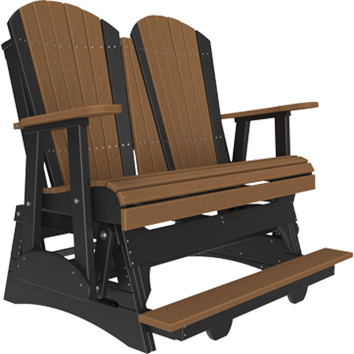 LC4APBAGAMB-LuxCraft-4' Adirondack Balcony Glider-Antique Mahogany Black-Pangaea Patio