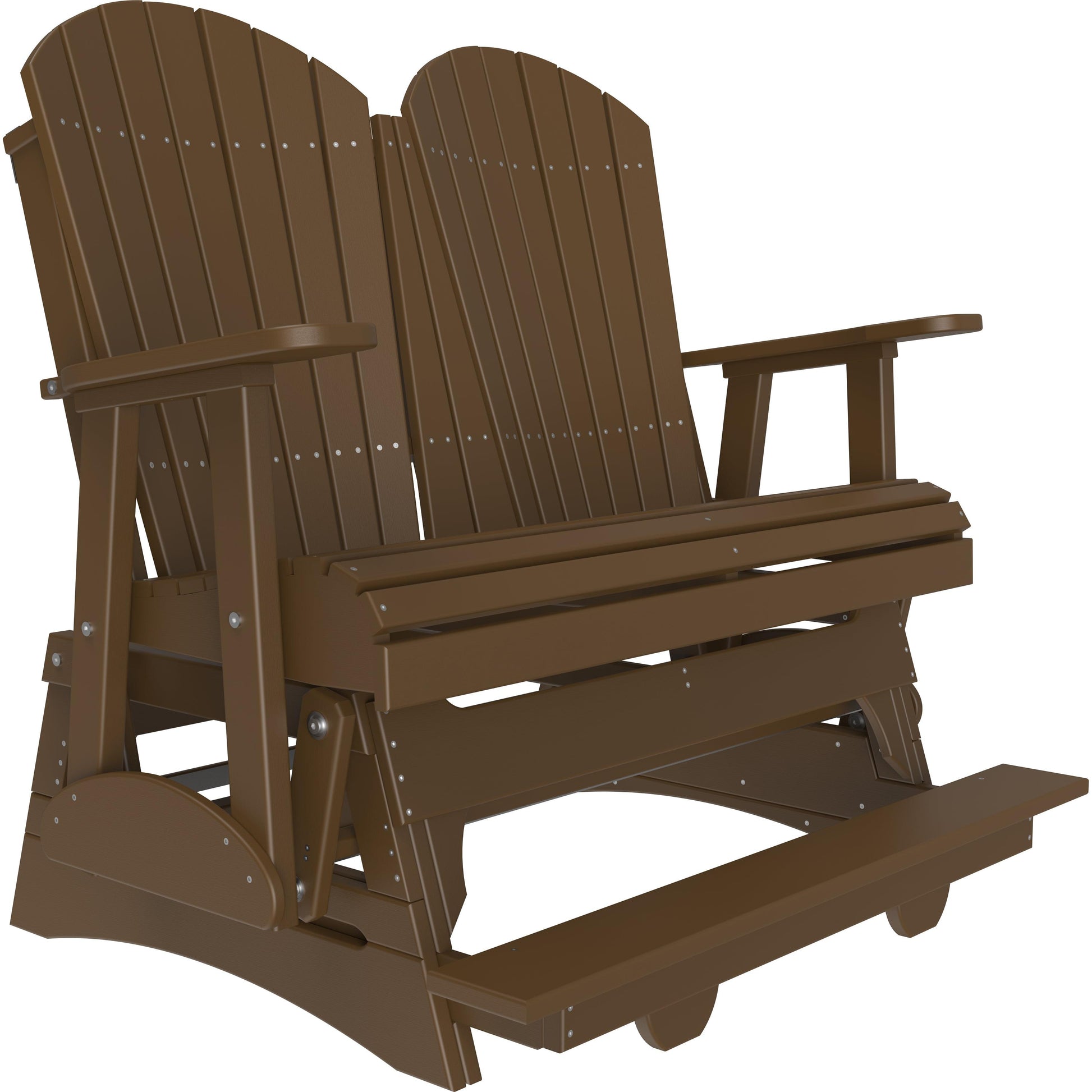 LC4APBAGCBR-LuxCraft-4' Adirondack Balcony Glider-Chestnut Brown-Pangaea Patio