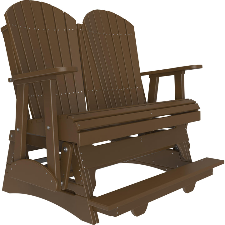 LC4APBAGCBR-LuxCraft-4' Adirondack Balcony Glider-Chestnut Brown-Pangaea Patio