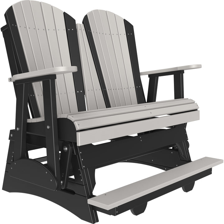 LC4APBAGDGB-LuxCraft-4' Adirondack Balcony Glider-Dove Gray Black-Pangaea Patio