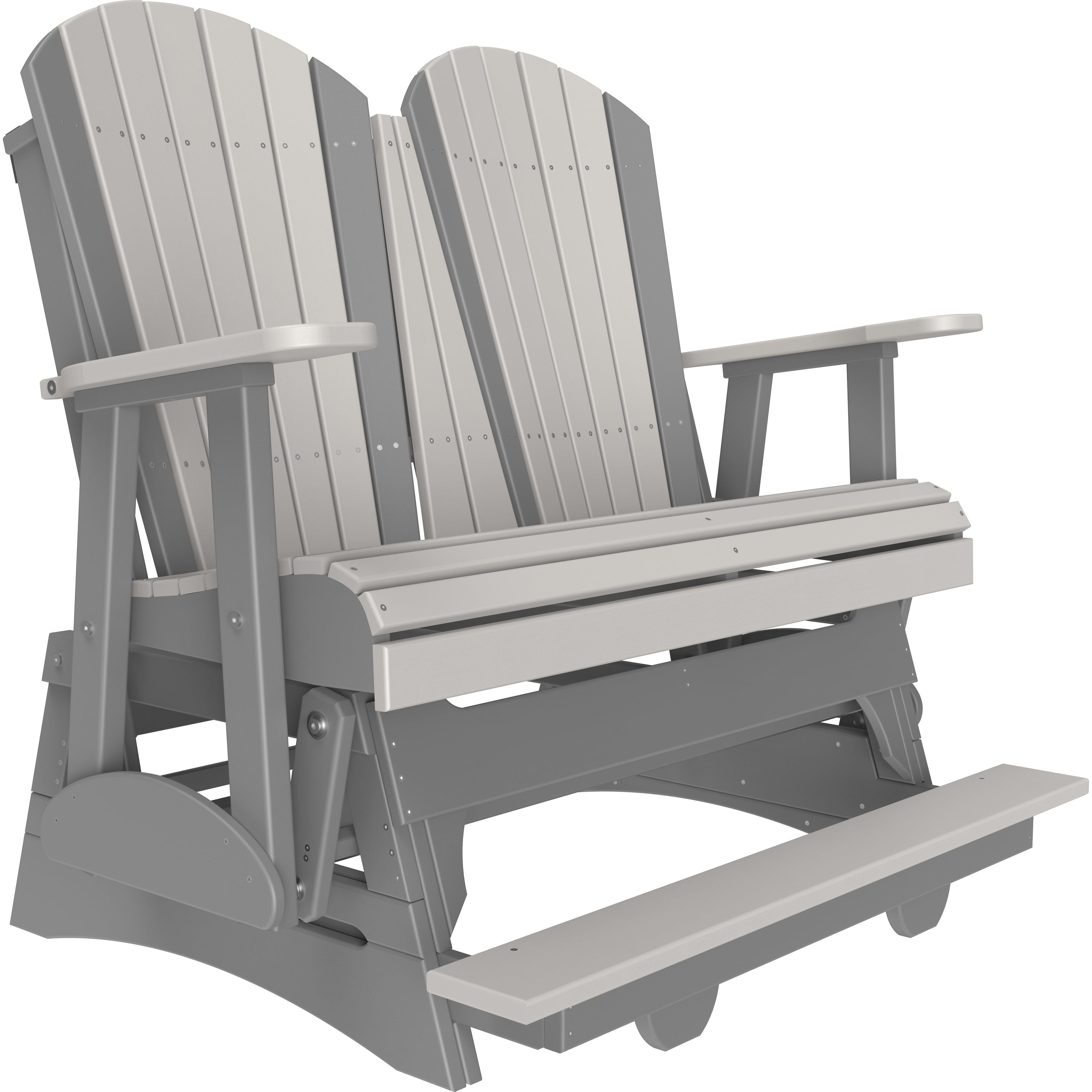 LC4APBAGDGS-LuxCraft-4' Adirondack Balcony Glider-Dove Gray Slate-Pangaea Patio