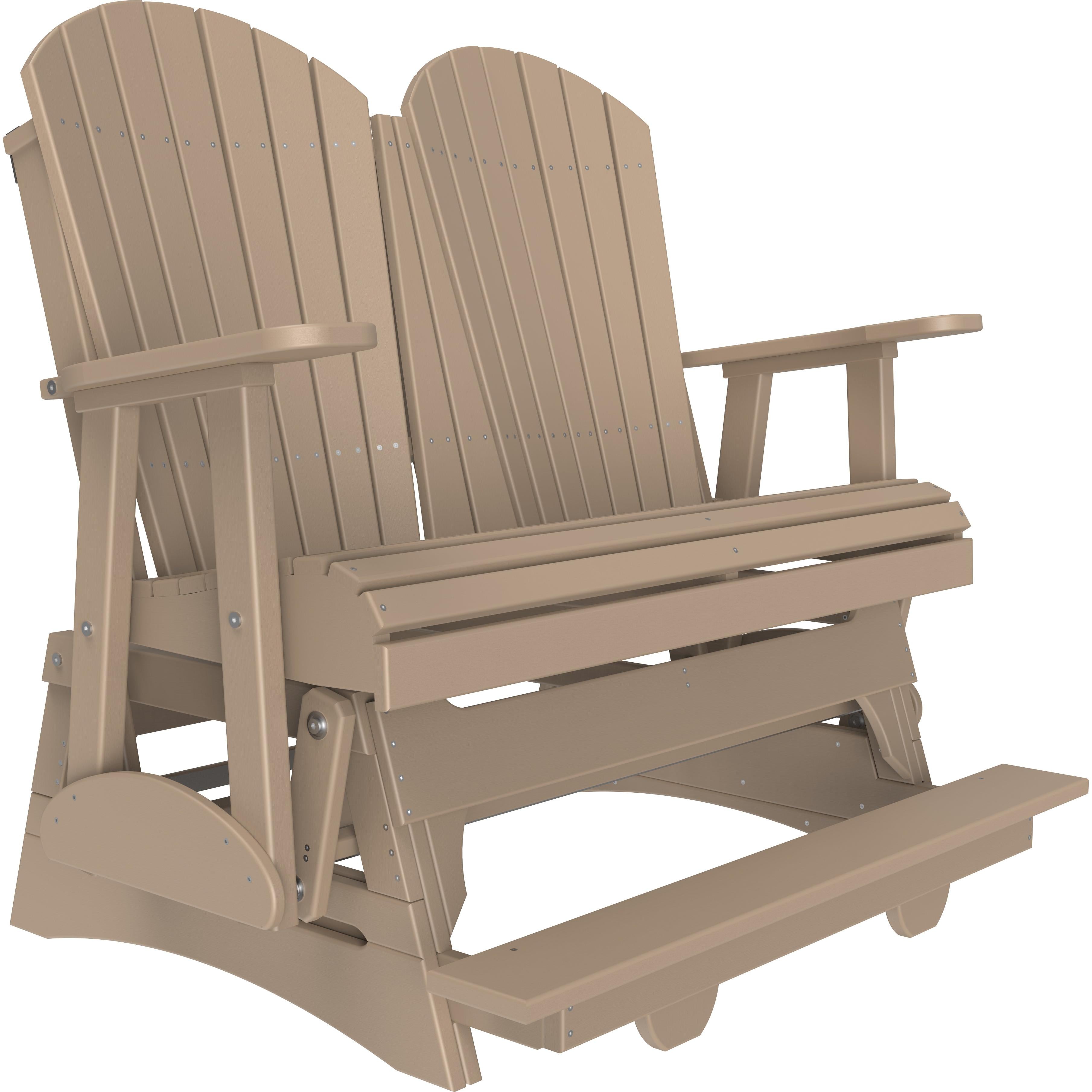 LC4APBAGWW-LuxCraft-4' Adirondack Balcony Glider-Weatherwood-Pangaea Patio