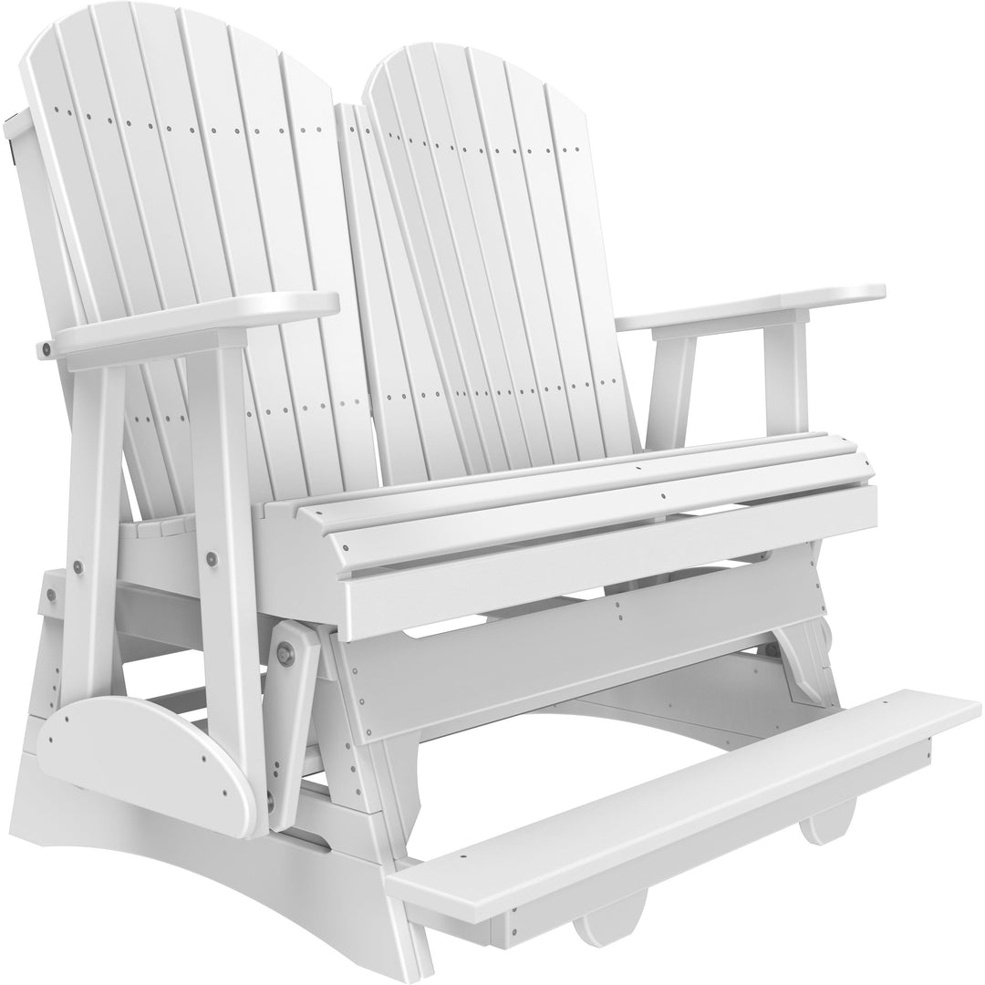 LC4APBAGW-LuxCraft-4' Adirondack Balcony Glider-White-Pangaea Patio