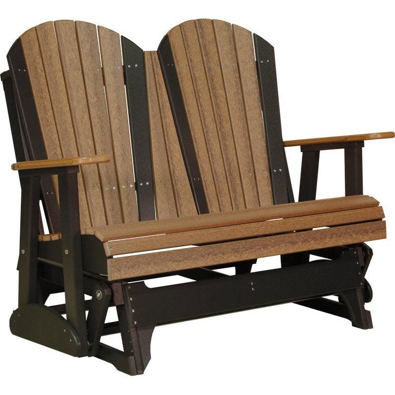 LC4APGAMB-LuxCraft-4' Adirondack Glider-Antique Mahogany Black-Pangaea Patio