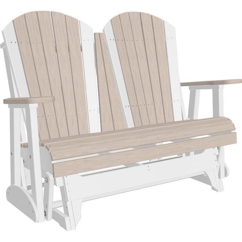 LC4APGBIW-LuxCraft-4' Adirondack Glider-Birch White-Pangaea Patio