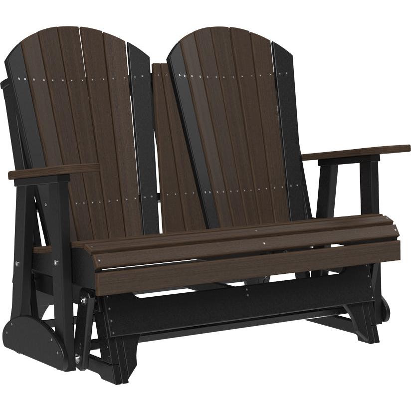 LC4APGBZWB-LuxCraft-4' Adirondack Glider-Coastal Gray Black-Pangaea Patio