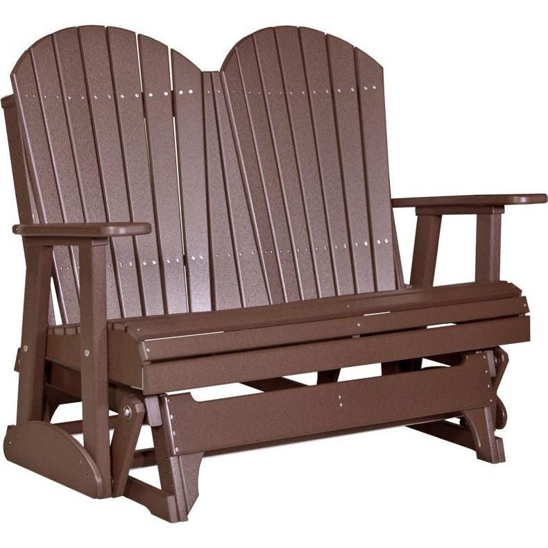 LC4APGCBR-LuxCraft-4' Adirondack Glider-Chestnut Brown-Pangaea Patio
