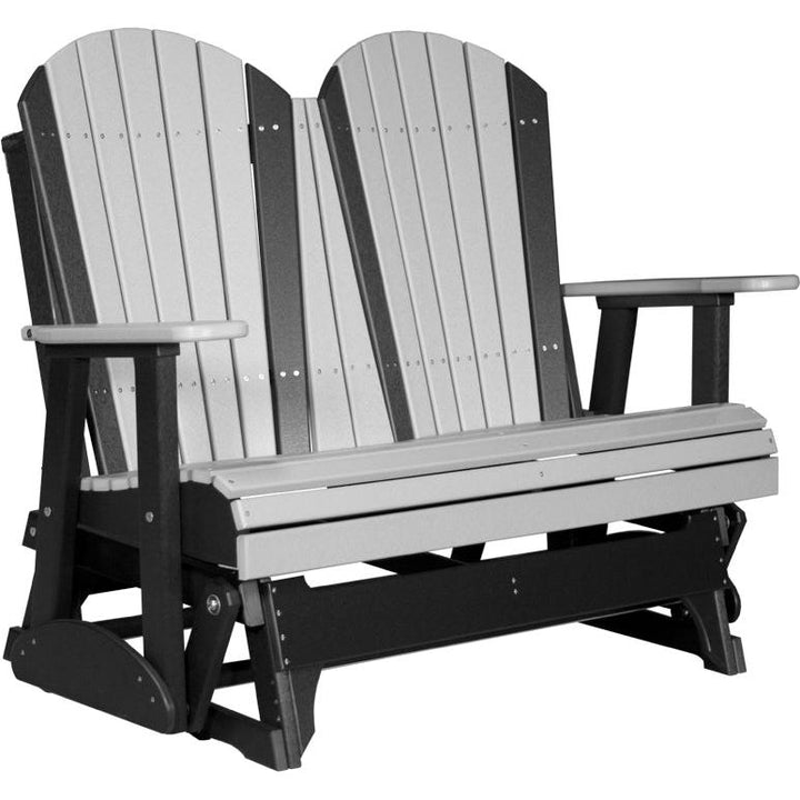 LC4APGDGB-LuxCraft-4' Adirondack Glider-Dove Gray Black-Pangaea Patio
