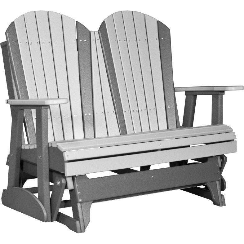 LC4APGDGS-LuxCraft-4' Adirondack Glider-Dove Gray Slate-Pangaea Patio