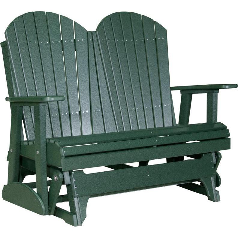 LC4APGG-LuxCraft-4' Adirondack Glider-Green-Pangaea Patio