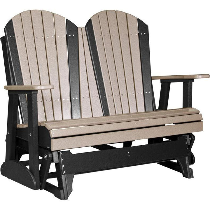 LC4APGWWB-LuxCraft-4' Adirondack Glider-Weatherwood Black-Pangaea Patio