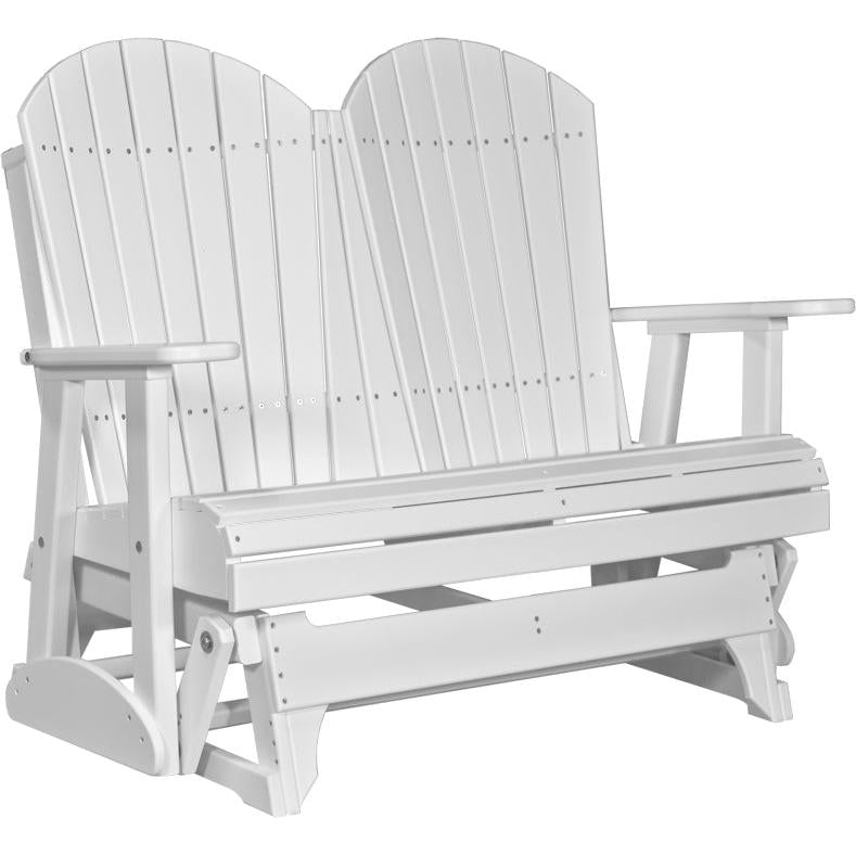 LC4APGW-LuxCraft-4' Adirondack Glider-White-Pangaea Patio