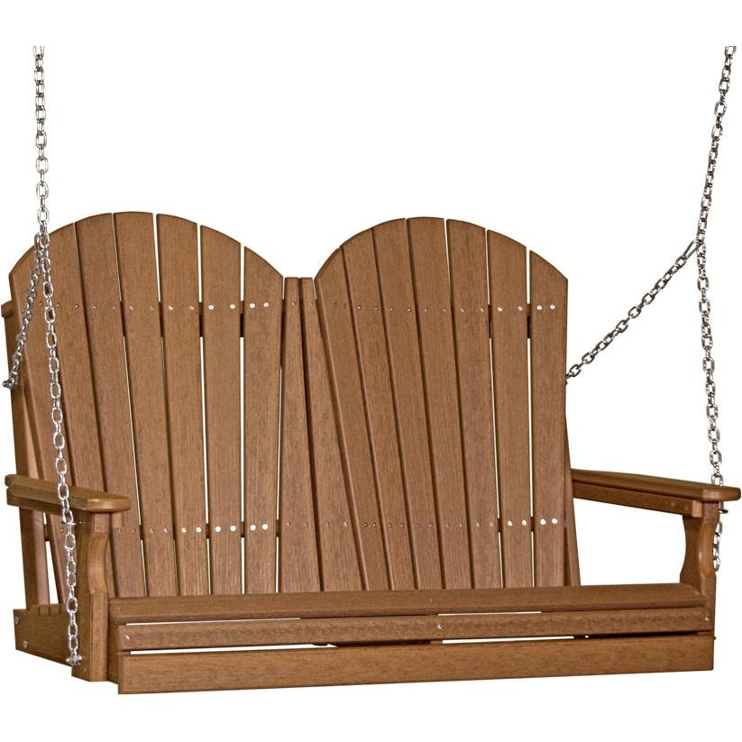 LC4APSAM-LuxCraft-4' Adirondack Swing-Antique Mahogany-Pangaea Patio