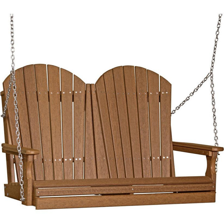 LC4APSAM-LuxCraft-4' Adirondack Swing-Antique Mahogany-Pangaea Patio