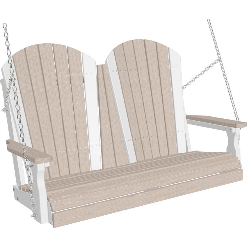 LC4APSBIW-LuxCraft-4' Adirondack Swing-Birch White-Pangaea Patio