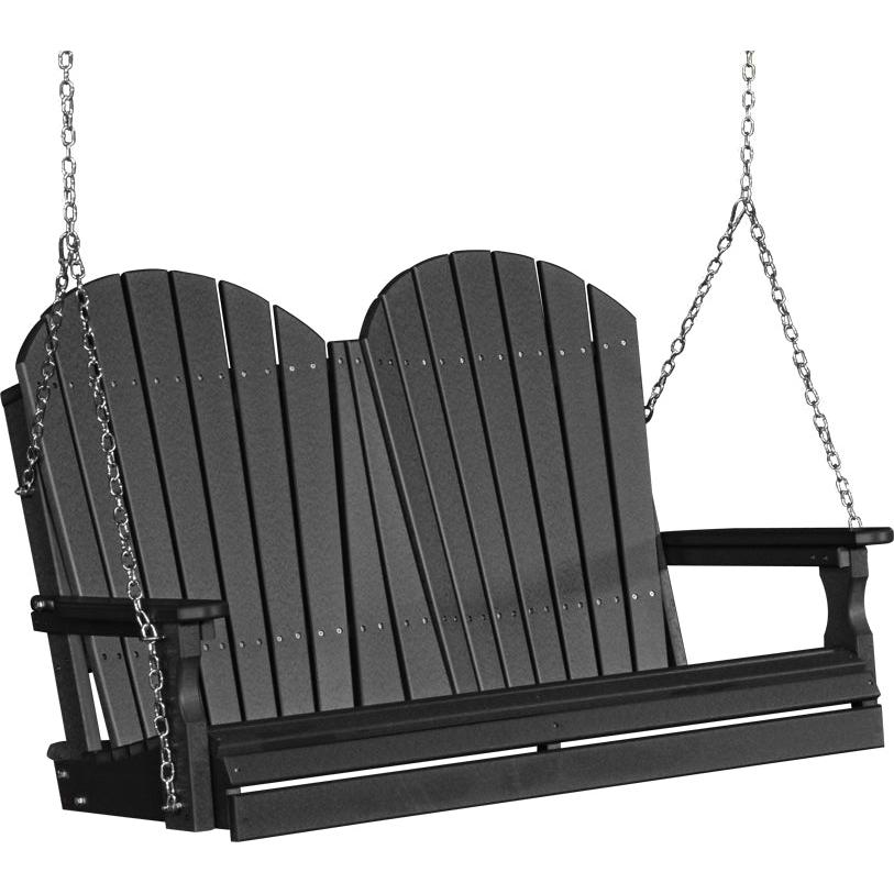 LC4APSBK-LuxCraft-4' Adirondack Swing-Black-Pangaea Patio