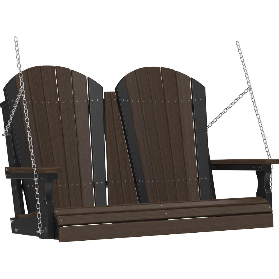 LC4APSBZWB-LuxCraft-4' Adirondack Swing-Brazilian Walnut Black-Pangaea Patio