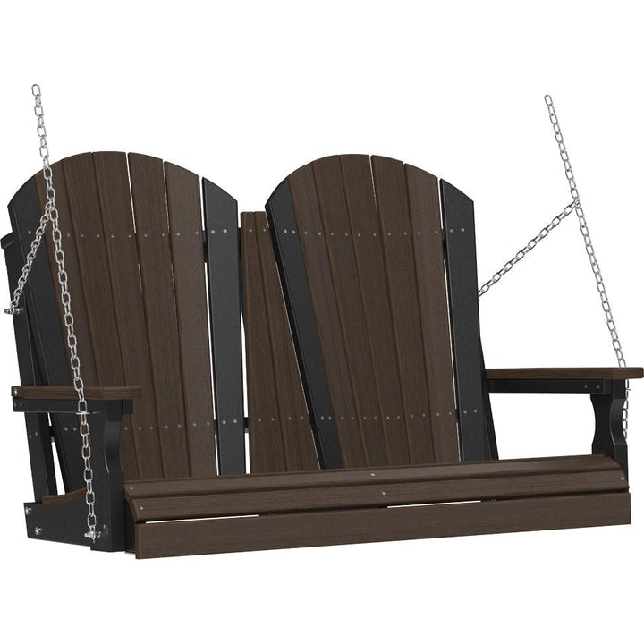 LC4APSBZWB-LuxCraft-4' Adirondack Swing-Brazilian Walnut Black-Pangaea Patio