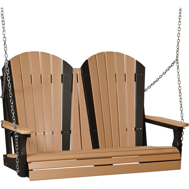 LC4APSCB-LuxCraft-4' Adirondack Swing-Cedar Black-Pangaea Patio