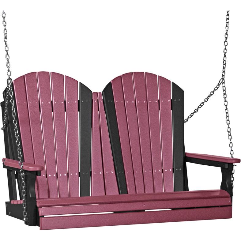 LC4APSCHB-LuxCraft-4' Adirondack Swing-Cherrywood Black-Pangaea Patio