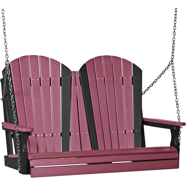 LC4APSCHB-LuxCraft-4' Adirondack Swing-Cherrywood Black-Pangaea Patio