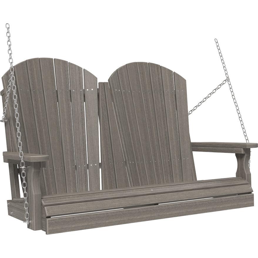 LC4APSCG-LuxCraft-4' Adirondack Swing-Coastal Gray-Pangaea Patio