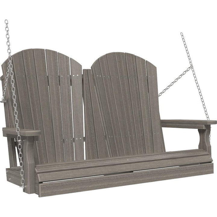 LC4APSCG-LuxCraft-4' Adirondack Swing-Coastal Gray-Pangaea Patio