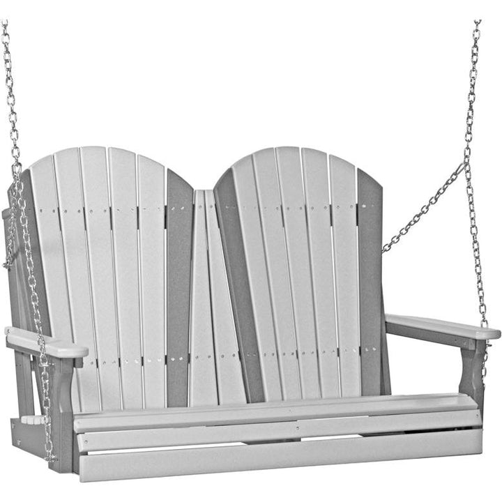 LC4APSDGS-LuxCraft-4' Adirondack Swing-Dove Gray Slate-Pangaea Patio