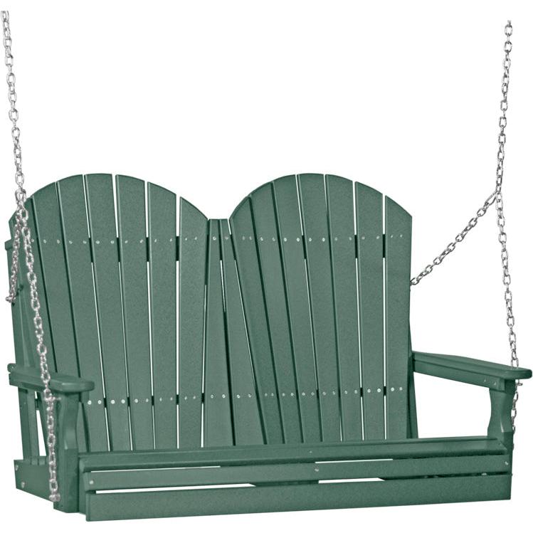 LC4APSG-LuxCraft-4' Adirondack Swing-Green-Pangaea Patio
