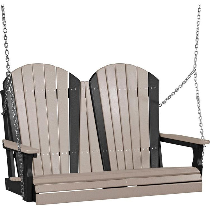 LC4APSWWB-LuxCraft-4' Adirondack Swing-Weatherwood Black-Pangaea Patio
