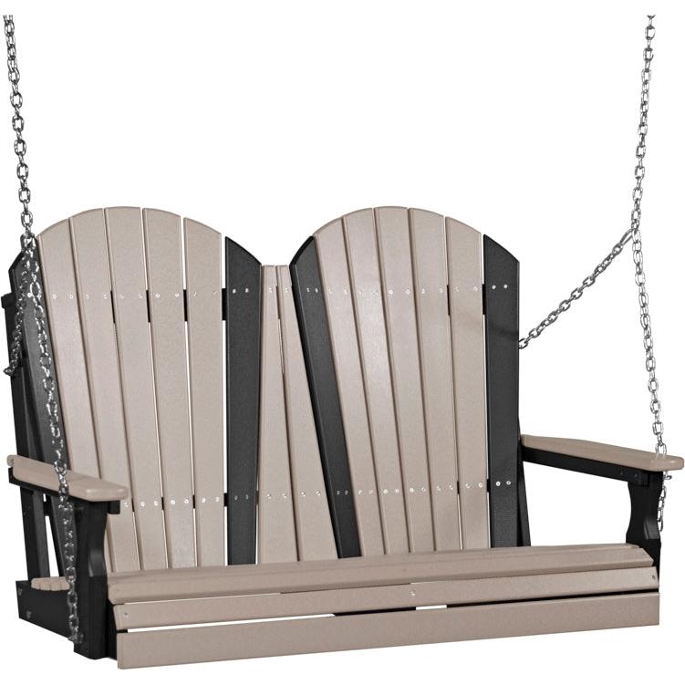 LC4APSWWB-LuxCraft-4' Adirondack Swing-Weatherwood Black-Pangaea Patio