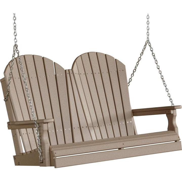 LC4APSWW-LuxCraft-4' Adirondack Swing-Weatherwood-Pangaea Patio