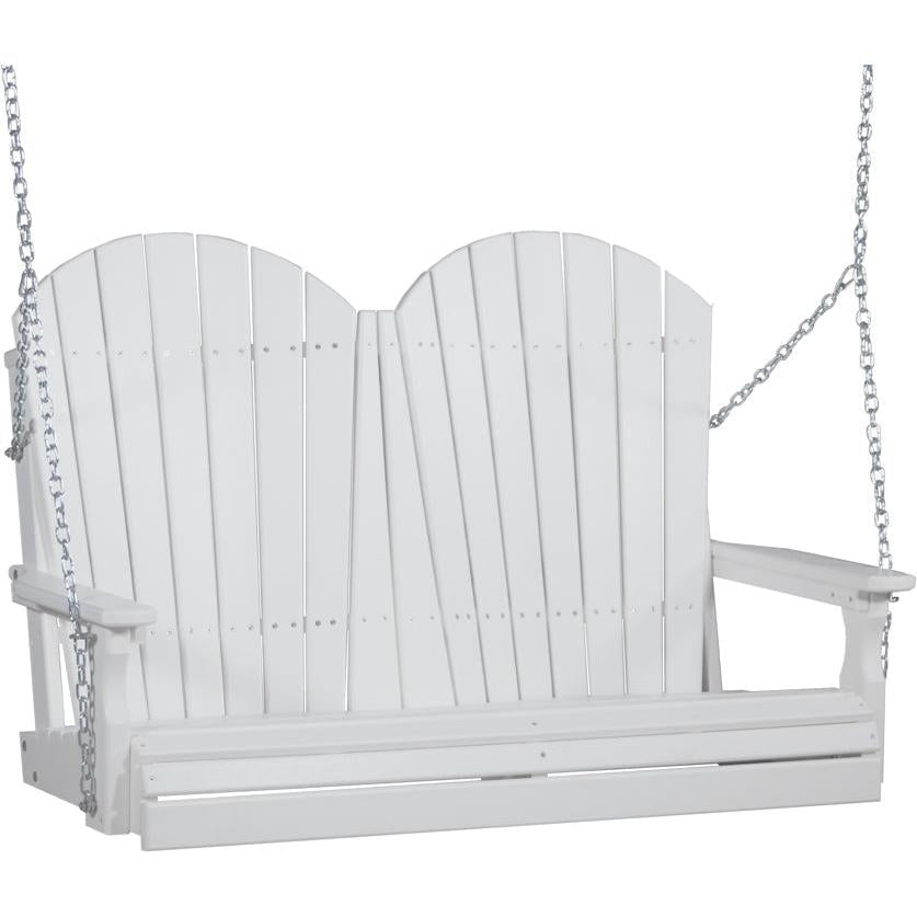 LC4APSW-LuxCraft-4' Adirondack Swing-White-Pangaea Patio
