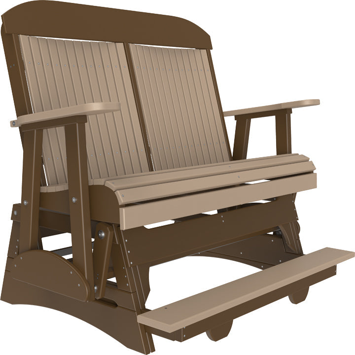 LC4CPBAGWWCBR-LuxCraft-4' Classic Balcony Glider-Weatherwood Chestnut Brown-Pangaea Patio