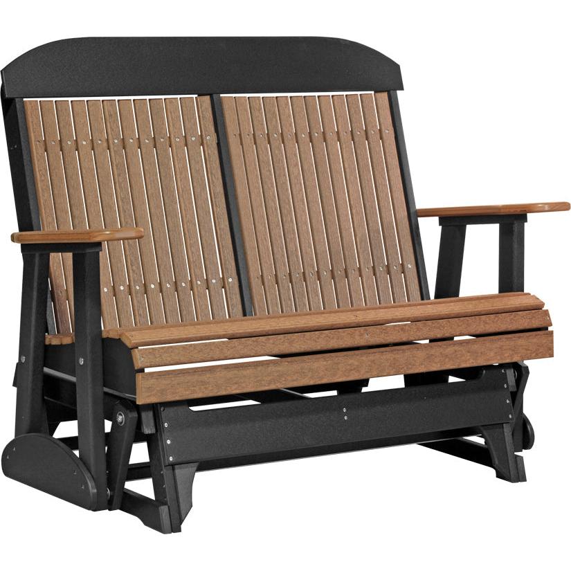 LC4CPGAMB-LuxCraft-4' Classic Glider-Antique Mahogany Black-Pangaea Patio