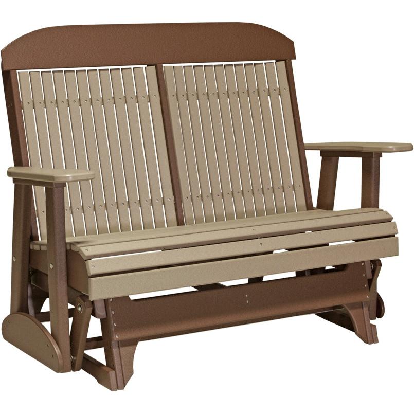 LC4CPGWWCBR-LuxCraft-4' Classic Glider-Weatherwood Chestnut Brown-Pangaea Patio