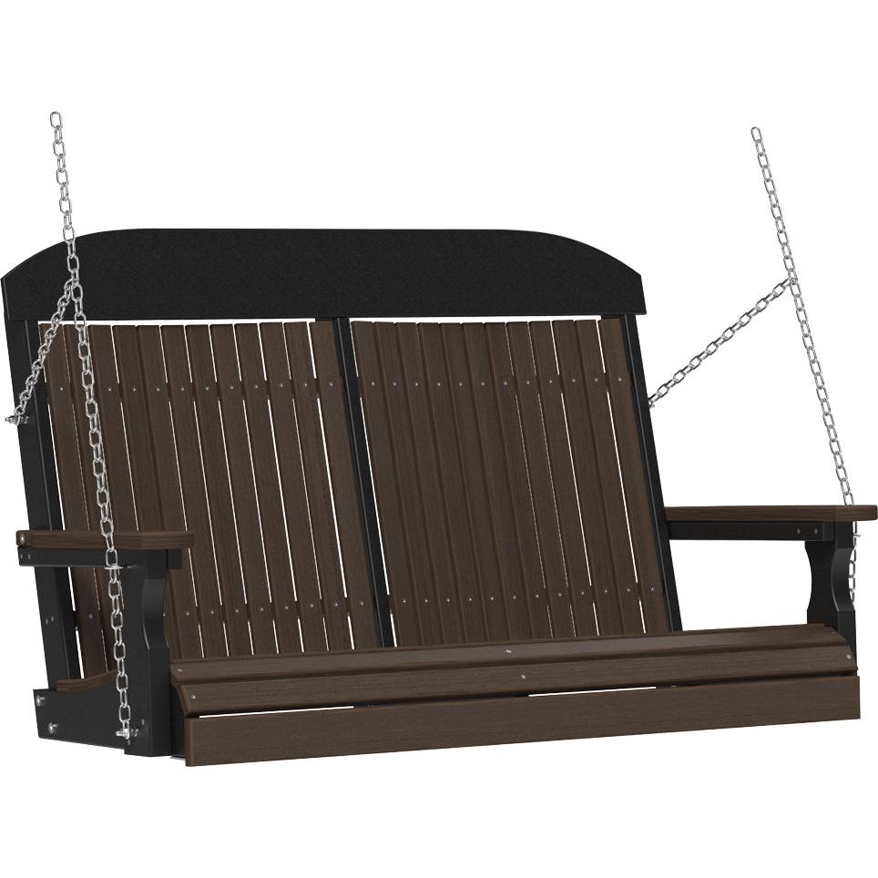 LC4CPSBZWB-LuxCraft-4' Classic Swing-Brazilian Walnut Black-Pangaea Patio
