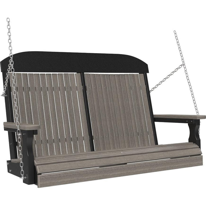 LC4CPSCGB-LuxCraft-4' Classic Swing-Coastal Gray Black-Pangaea Patio